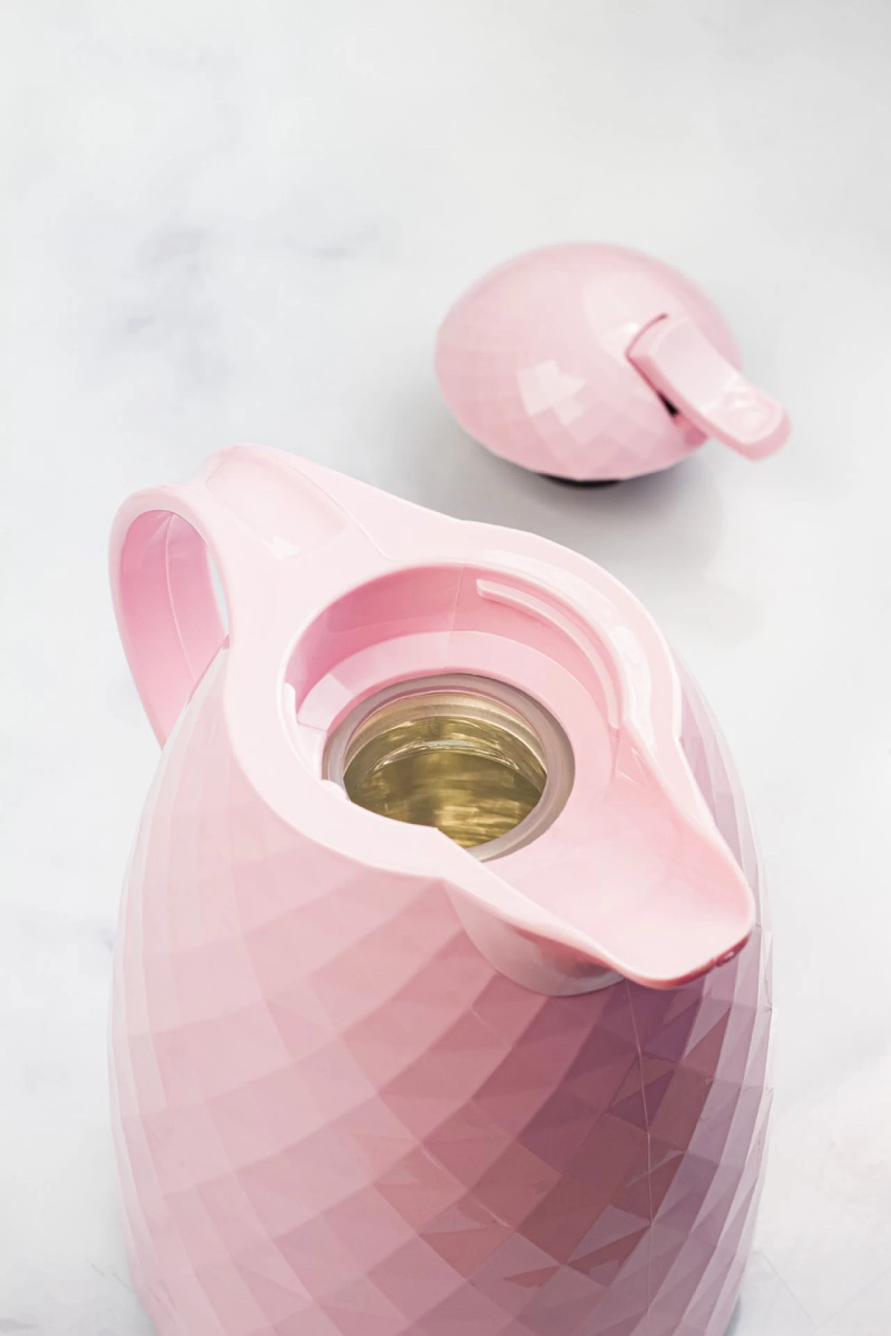 1 Lt Isı Yalıtımlı Çay Ve Soğuk Su Termosu Soft Pembe (12 Saat Sıcak Tutar& İçi Camdır)