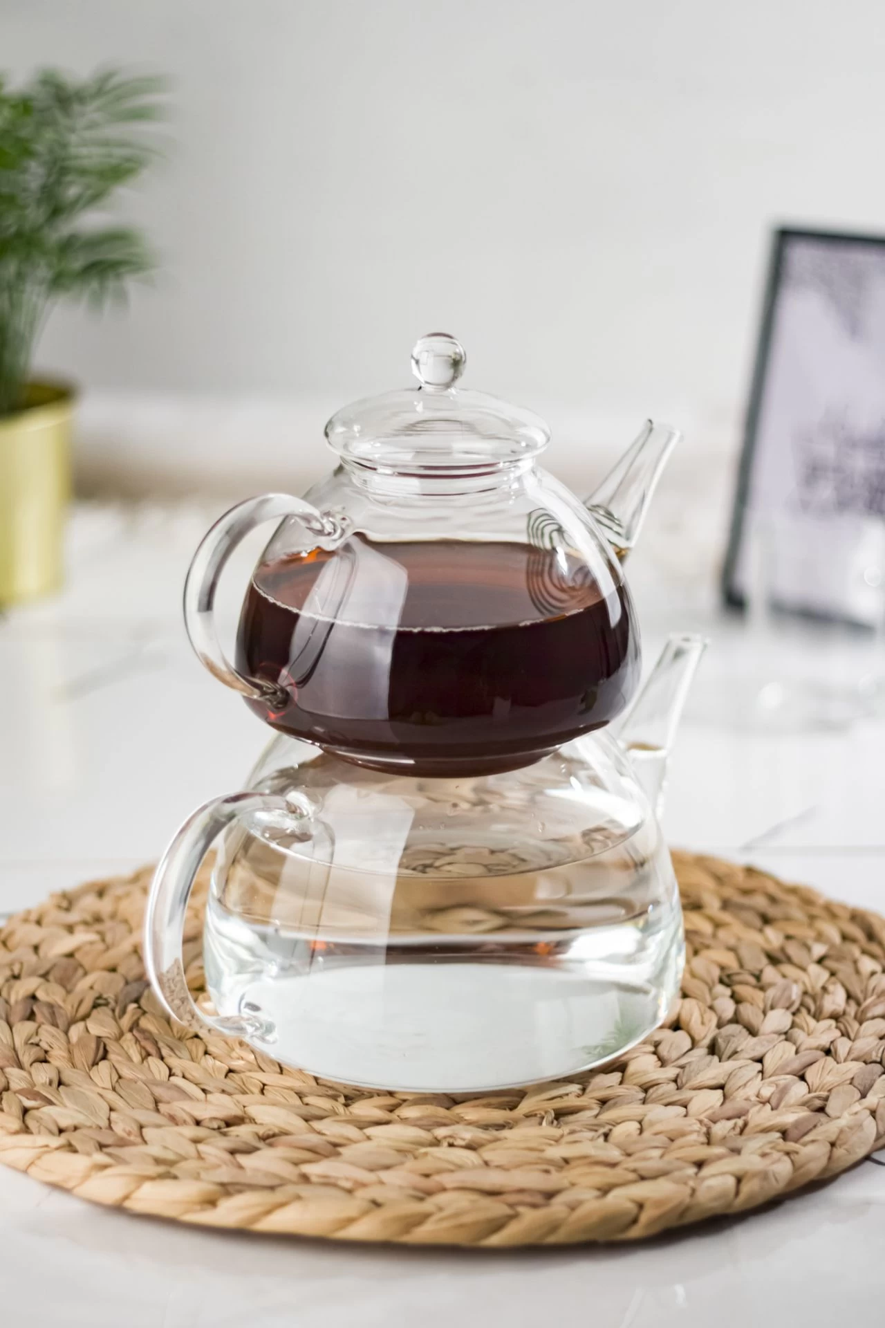 Cam Çaydanlık Ve Cam Kupa Seti Cam Bardak Çay Kahve Takımı (9 Parça)