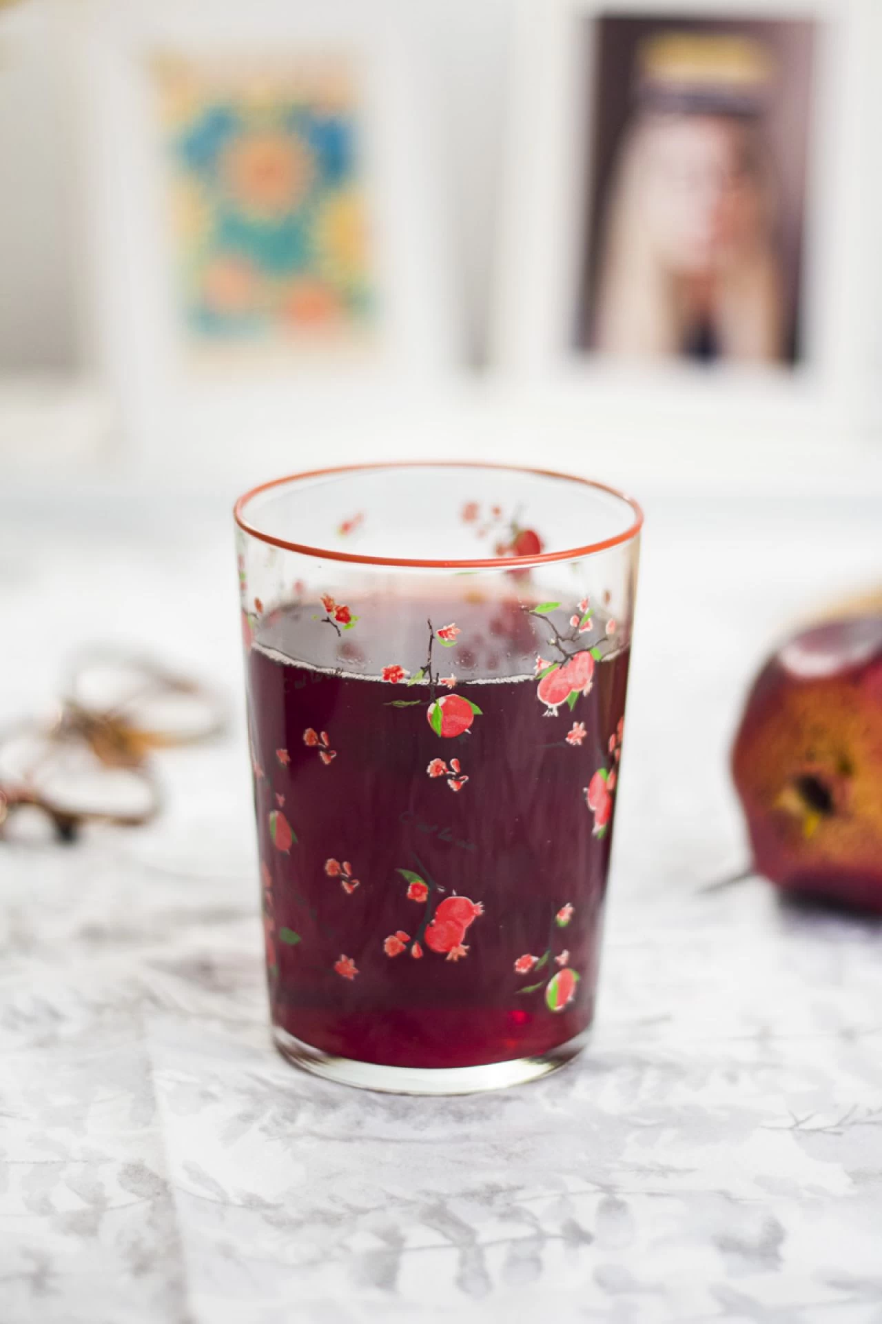 Nar Desenli Su Meşrubat Bardağı 400 Ml