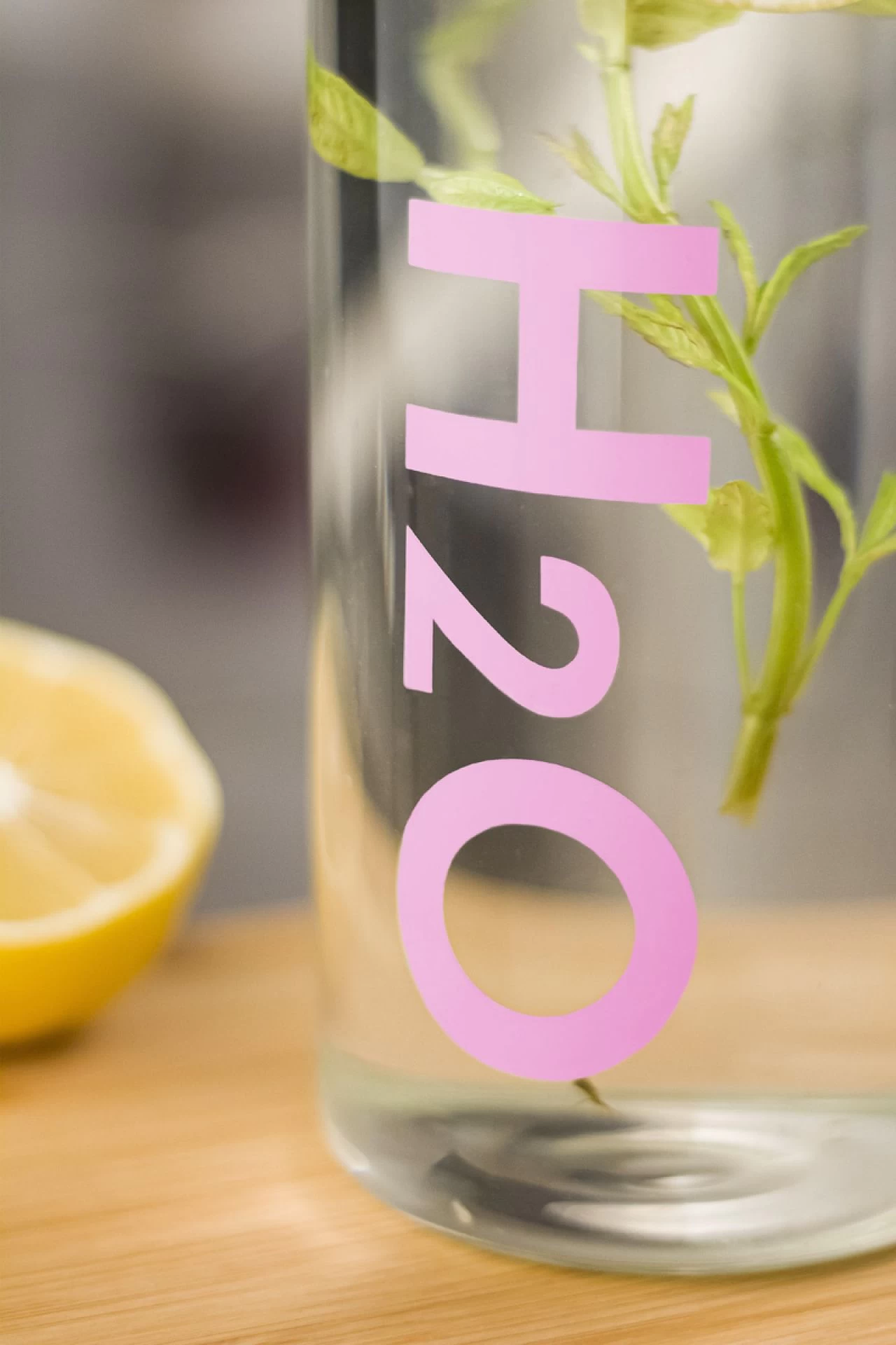 H2o Borosilikat Cam Matara Vakum Kapaklı Su Şişesi Suluk Pembe 1000 Ml