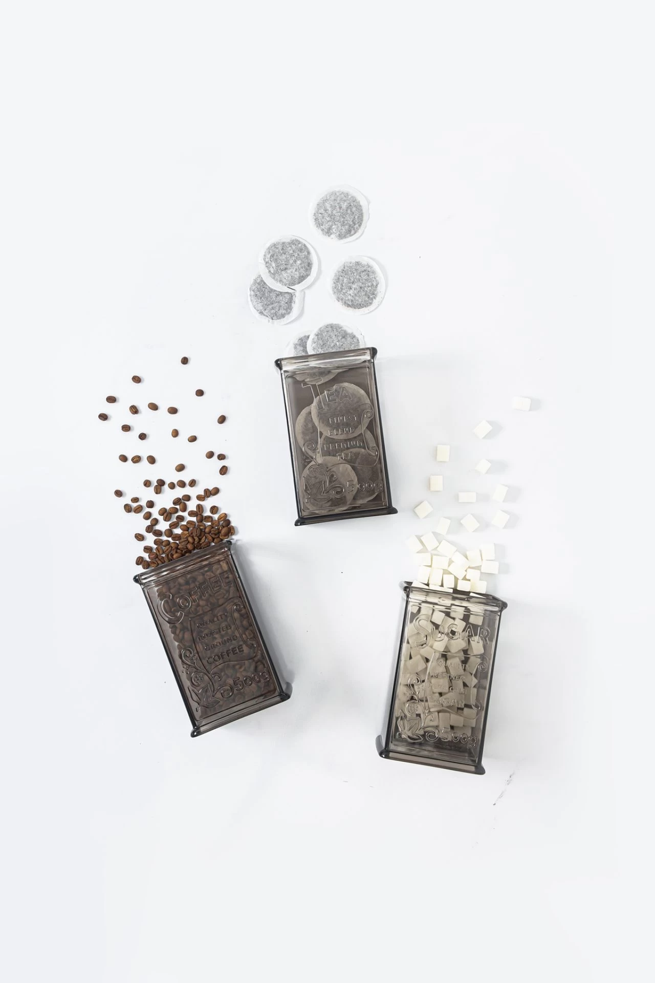Akrilik Füme Şeker Kahve Çay Kavanozu 500 Ml (vakum Kapak )