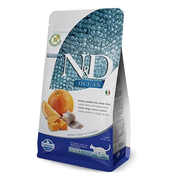 Nd Ocean Tahılsız Ringa Balık Ve Portakallı Yetişkin Kedi Maması 1.5 Kg