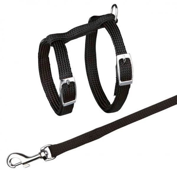 Trixie Kedi Göğüs Tasma Seti Siyah 10 Mm 22-42 Cm