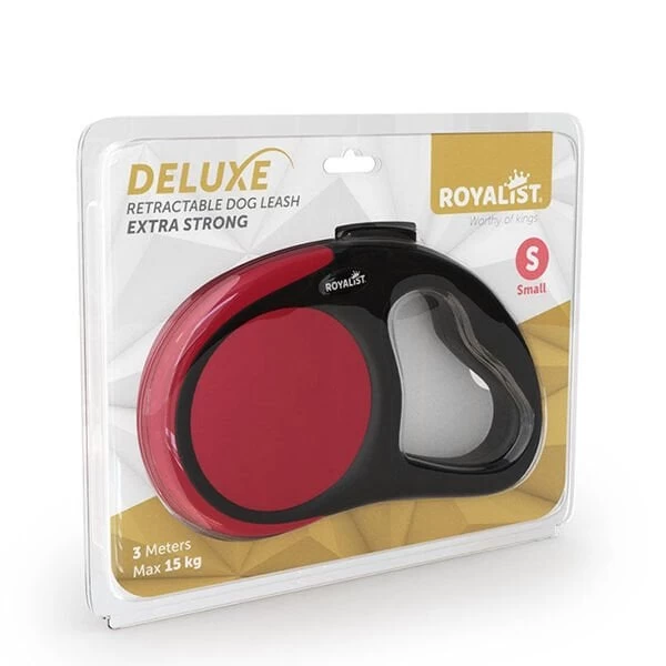Royalist Deluxe Extra Strong Otomatik Köpek Gezdirme Tasması Kırmızı Small 3 Mt