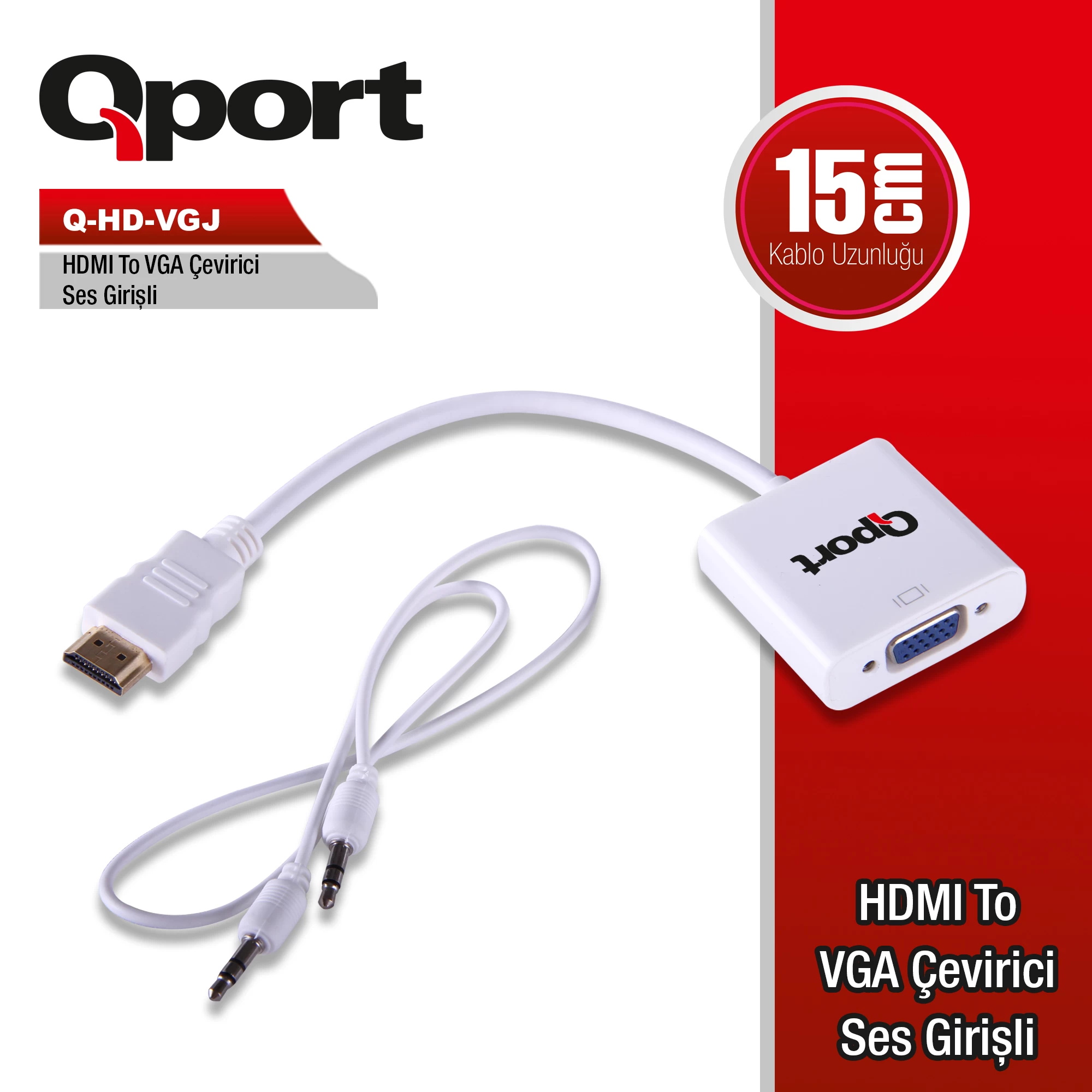 Qport Q-hd-vgj Hvj Hdmi To Vga Çevİrİcİ
