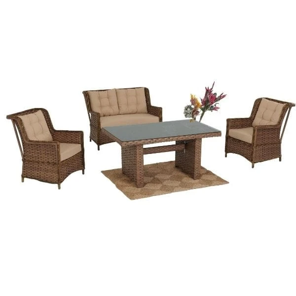 Baretta 2'li Bahçe Mobilyası Takımı Kahverengi