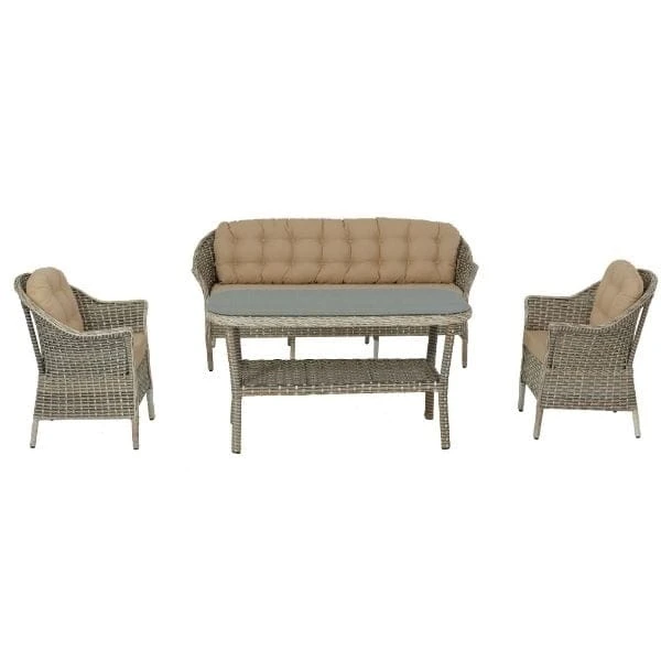 Flexy Garden Orkide 3'lü Oturma Grubu Krem