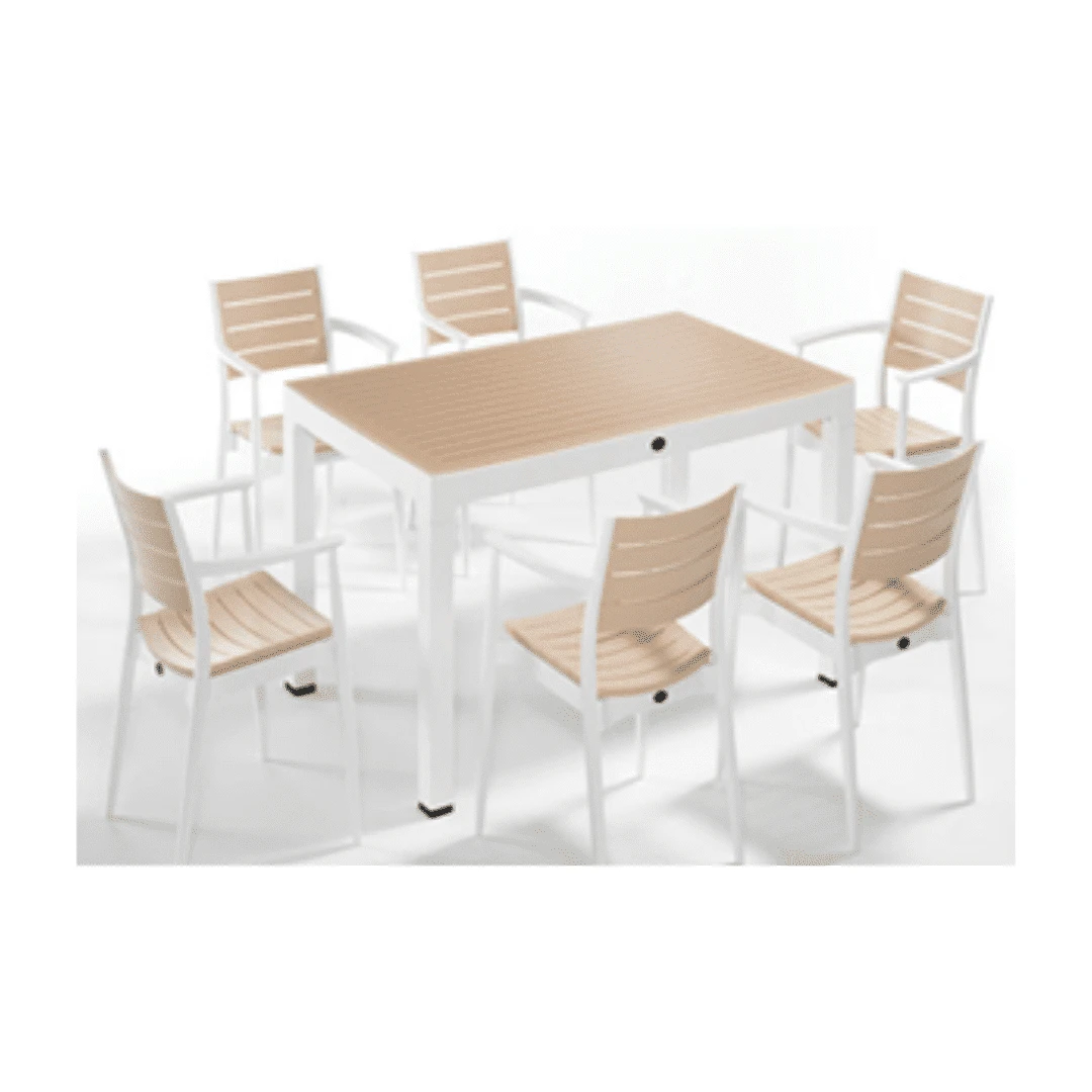 Regnum Beyaz-fildişi 6'lı Plastik Masa Sandalye Takımı