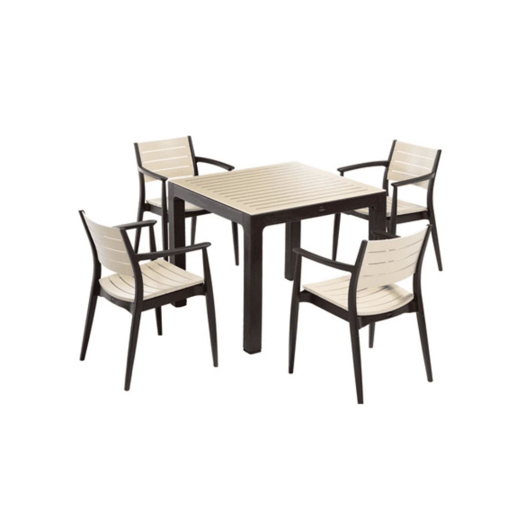 Regnum Kahve-cappucino 4'lü Plastik Masa Sandalye Takımı