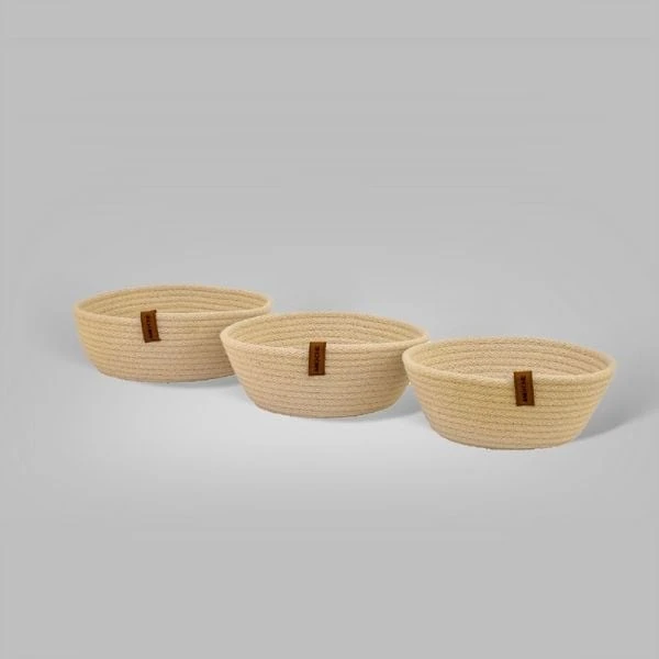 A48 3'lü Set Sepet - Krem