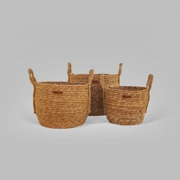 A48 Kulplu Kahve 3'lü Set Sepet