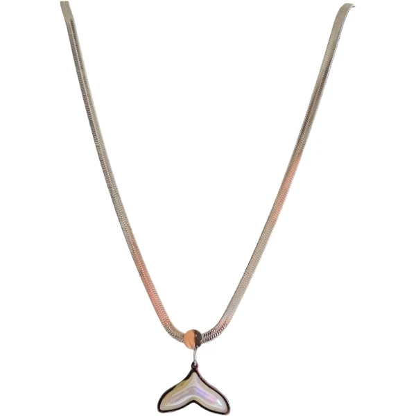 Italy Zincir Sedefli Yunus Çelik Kolye