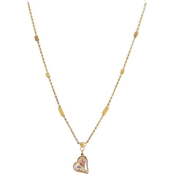 Taş Kalp Çelik Kolye