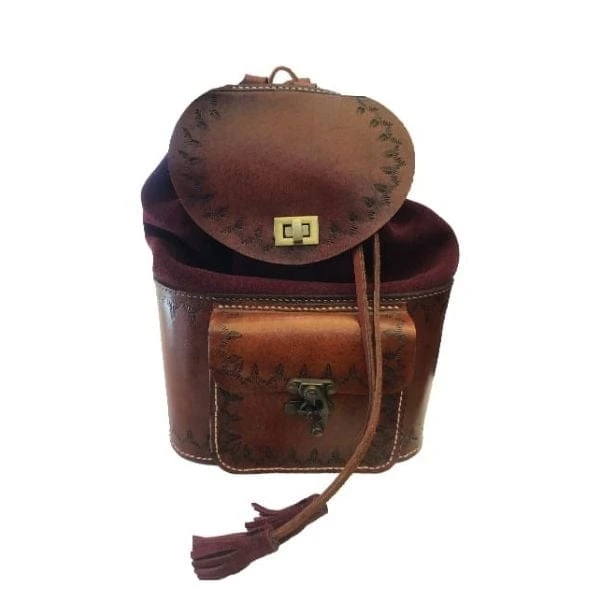El Yapımı Deri Sırt Çantası