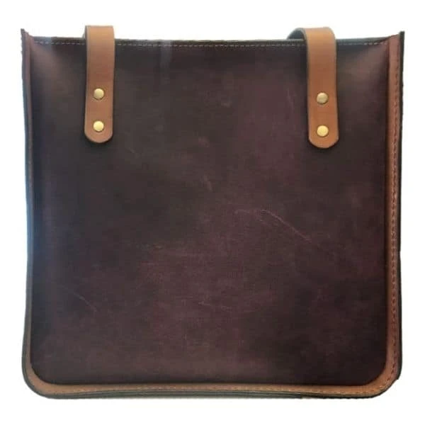 El Yapımı Kahverengi Deri Çanta