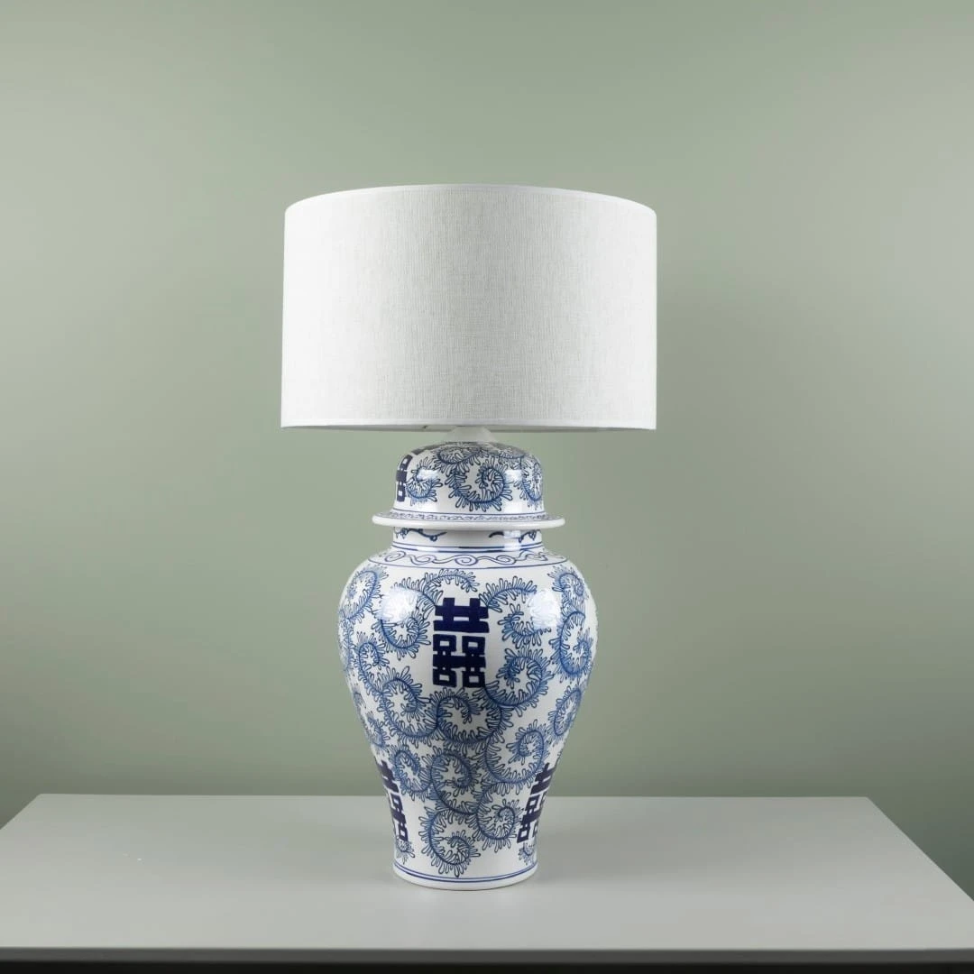 Blue Blanc Seramik Abajur