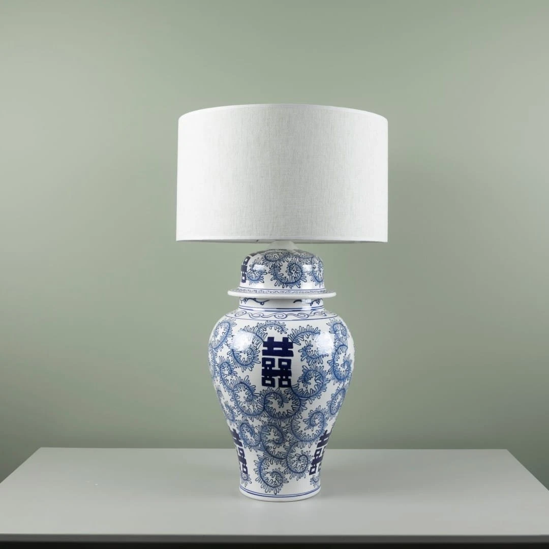 Blue Blanc Seramik Abajur