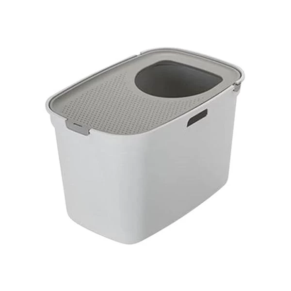 Moderna Top Cat Üstten Girişli Kapalı Kedi Tuvaleti Açık Gri/gri 59 Cm