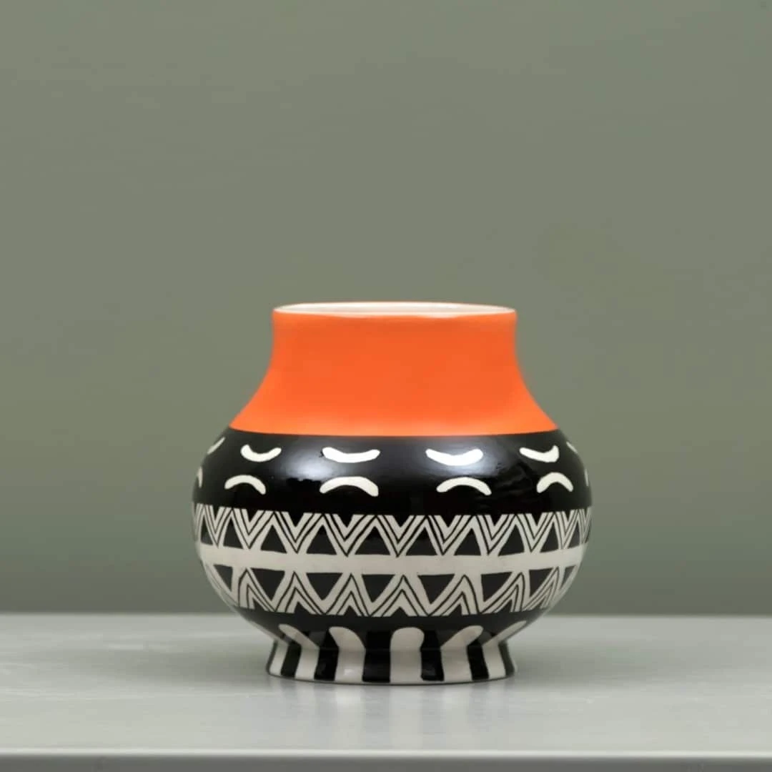 Tiger Geniş Seramik Vazo