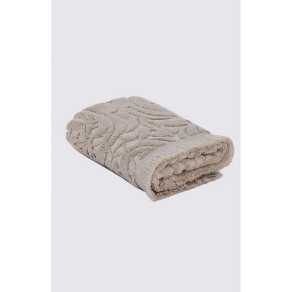 Green Black Elenora El Yüz Havlusu Pamuk Penye Jakarlı Bej 50x80 Cm