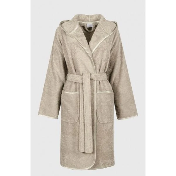 Ecosoft Kadın Bornoz 100 Organik Pamuk Armürlü Bej M