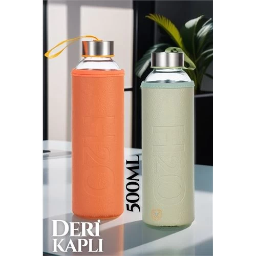 Transformacion Deri Kılıflı Borosilikat Matara 500 Ml 2 Renk 2 Li Set 719559