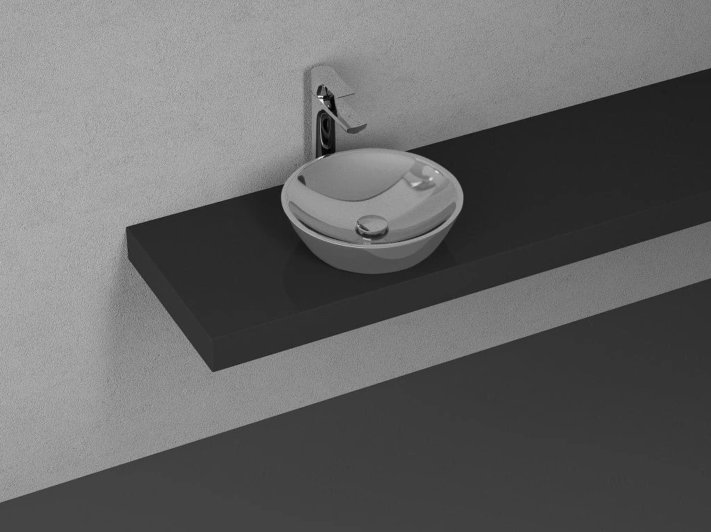 45 Cm Sistema Soft Tezgahüstü Lavabo  - Platin