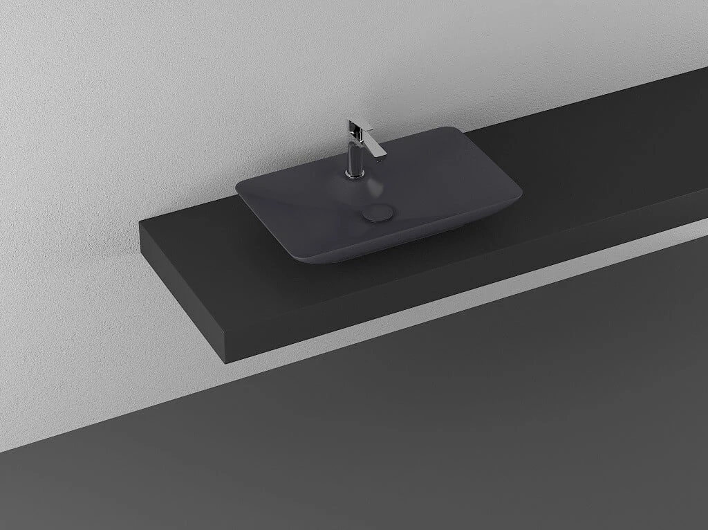 65 Cm Sistemay Clear S&amp;s Tezgahüstü Lavabo -antrasit