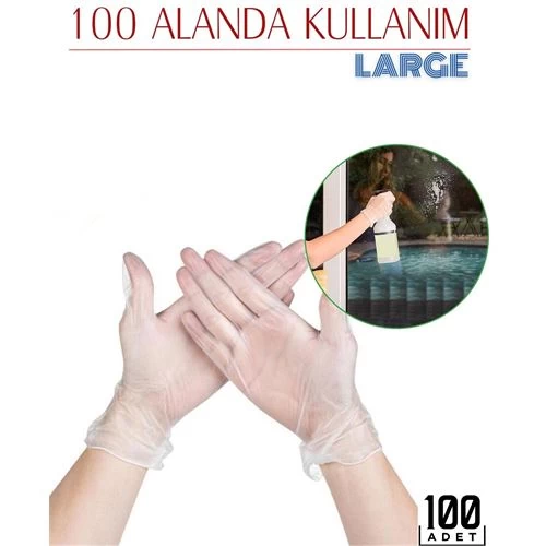 Transformacion Large 100 Adet Pudrasiz Lateks Eldiven 717223