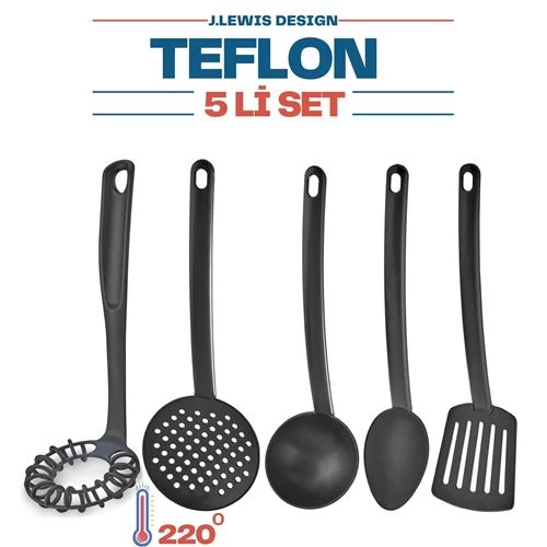 Transformacion 6 Set J.lewis Sİyah Teflon 5 Li Yemek Hazırlık Servis Seti
