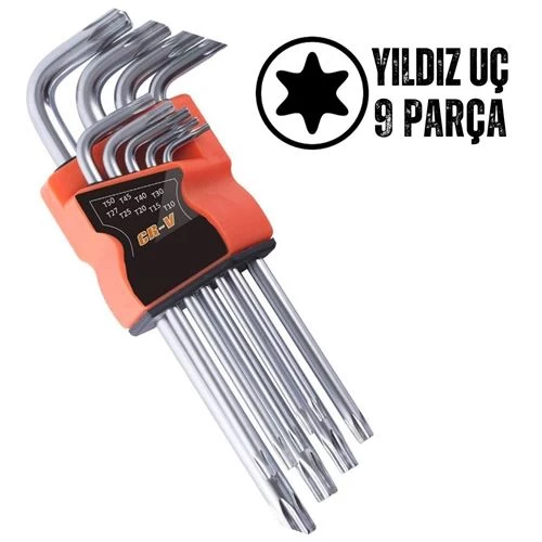 Transformacion 6 Adet Yıldız Torx Combination 9 Parça Alyan Seti