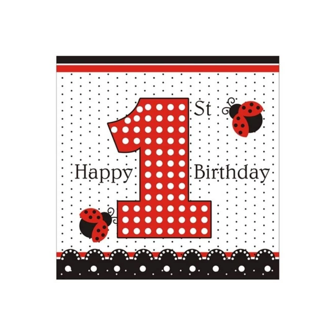 1 Yaş Temalı Uğur Böceği Peçete 20 Adet