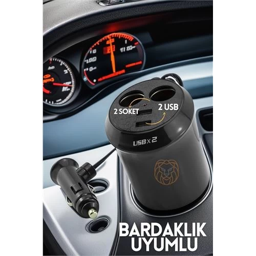 Transformacion 14 Adet Bardaklık Uyumlu 2 Usb Li Çakmak Çoklayıcı