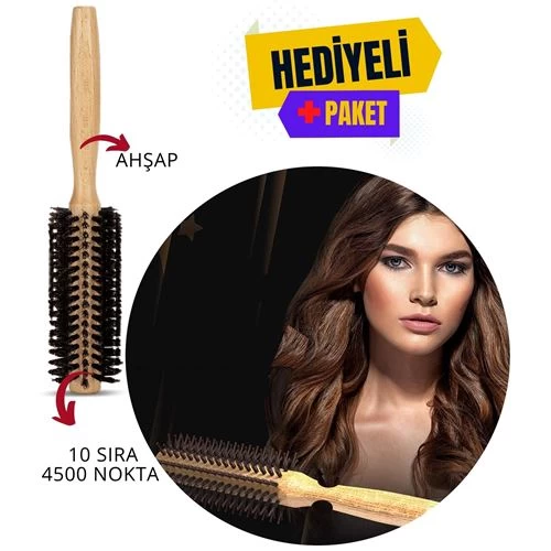 Transformacion 12+2 Adet Bassines Ahşap 10 Sıra 4500 Nokta Yanmaz Fön Ve Tarama Fırçası
