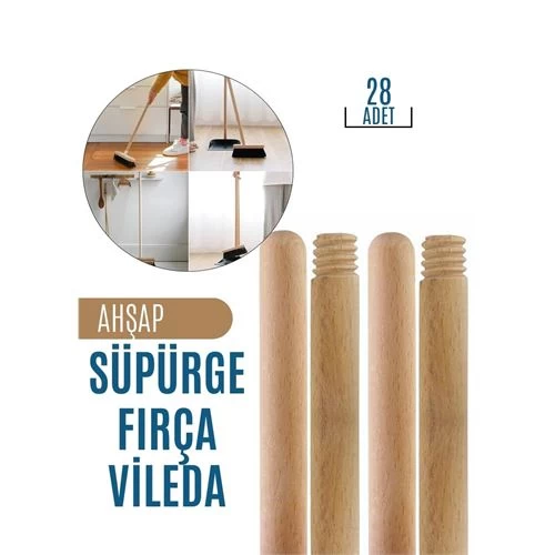 Transformacion 20+8 Adet Ahşap Mop Süpürge Sapı Griselda Design