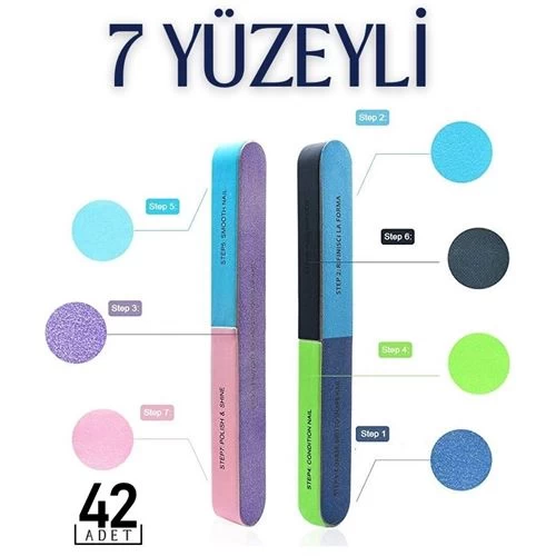 Transformacion 30+12 Adet 7 Yüzeyli Tırnak Törpü Ve Parlatma Süngeri