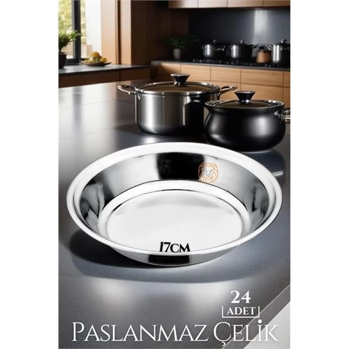Transformacion 24 Adet 21 Cm  Tabak Seti Paslanmaz Çelik B.caprio Design