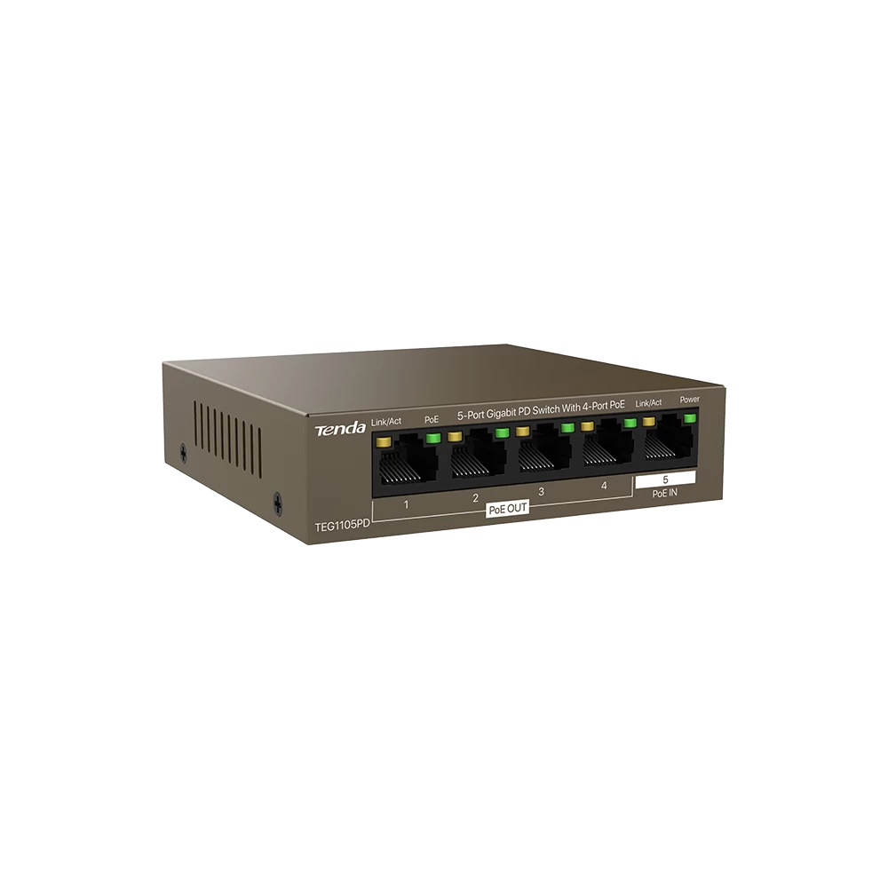 Tenda Teg1105pd 5port 10/100/1000 Poe Switch