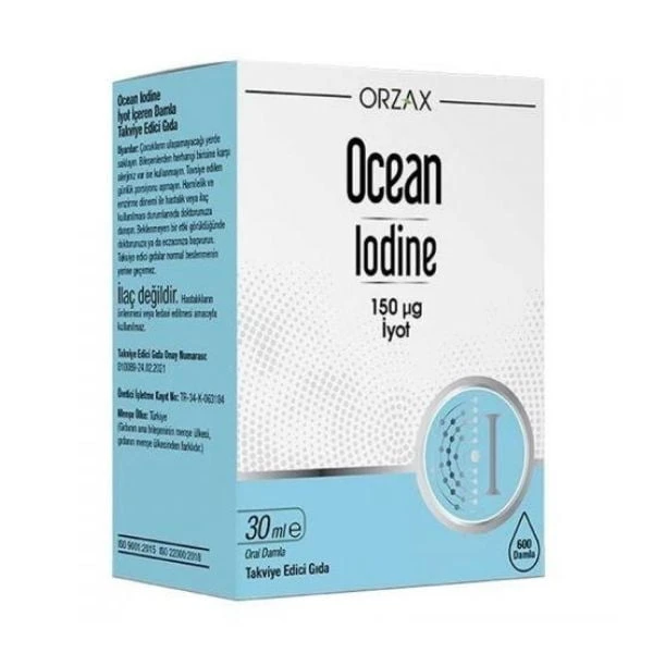 Orzax Ocean  Iodine 150 μg İyot Takviye Edici Gıda 30 Ml