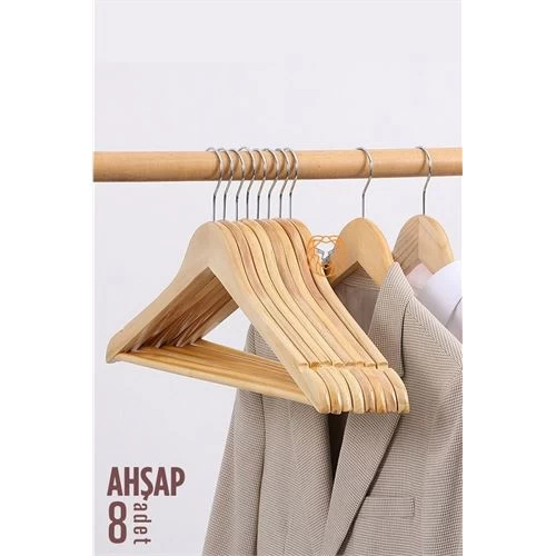 Transformacion Elbise Askısı Natural Ahşap 8 Adet  720177