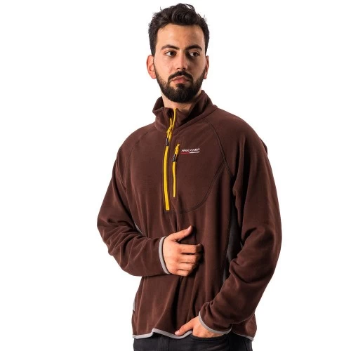 Freecamp Man Half Zipper Fleece Polar-kahverengİ