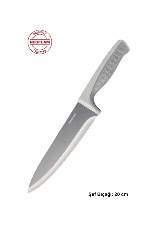 Fika Microban Şef Bıçağı 20 Cm Gri