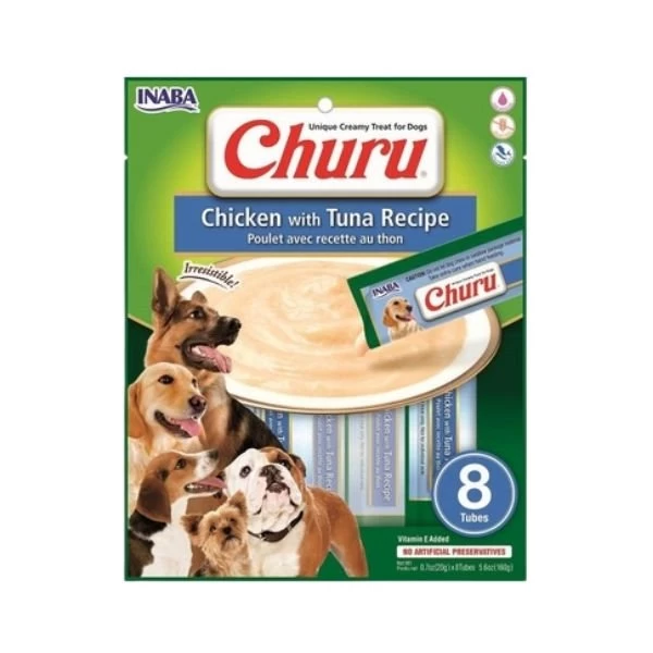 Inaba Ciao Churu Ton Balıklı Ve Tavuklu Tamamlayacı Sıvı Köpek Ödül Maması 20 Gr 8 Adet