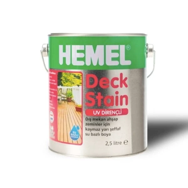 Hemel Dış Mekan Ahşap Zeminler İçin Kaymaz Yarı Şeffaf Vernik Tik 2,5  Lt