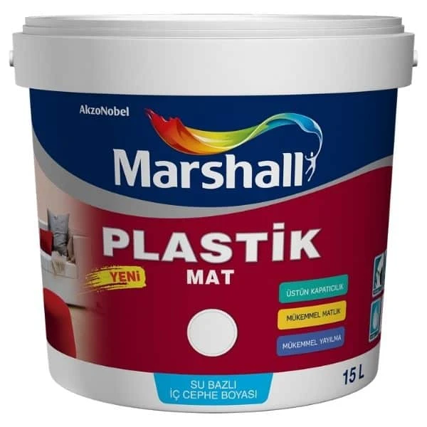 Marshall Plastik Mat Siyah Su Bazlı İç Cephe Boyası 2,5 Lt