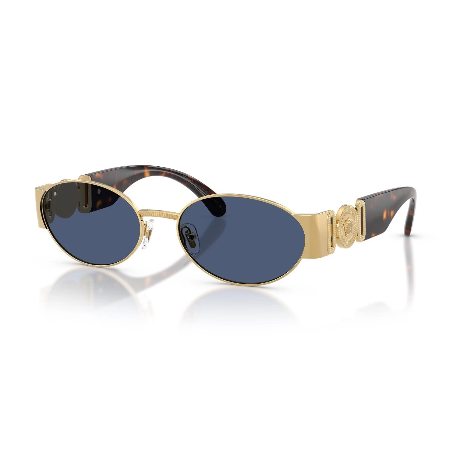 Versace Ve 2299 100280 56 Unisex Oval Gold Metal Güneş Gözlüğü