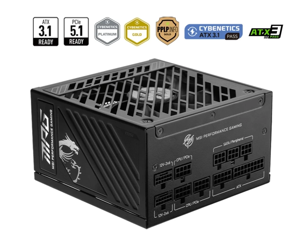 Msı Mpg A1250Gs Pcıe5 1250W 80+ Gold Psu